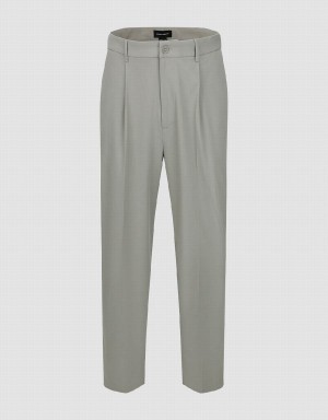 Khaki Grey Men's Urban Revivo Carrot Fit Pants | AHH3166CC