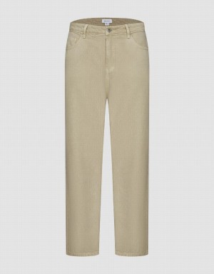 Khaki Men's Urban Revivo Wide-Leg Jeans | MEF8292VL