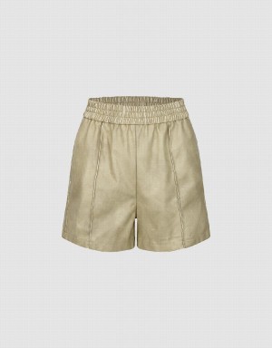 Khaki Women's Urban Revivo Elastic Waist Shorts | WYV9123LI