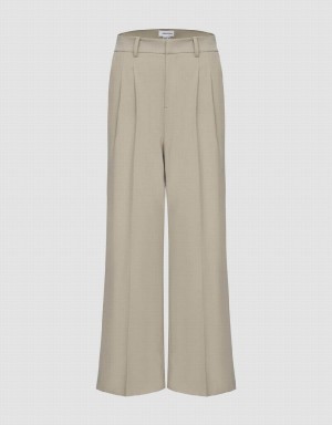 Khaki Women's Urban Revivo Straight Leg Pants | ZAC4017JQ