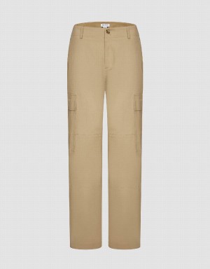 Khaki Women's Urban Revivo Wide-Leg Pants | SIV669IT