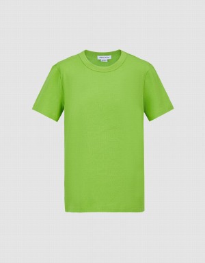 Light Green Women's Urban Revivo Basic Crew Neck T Shirts | WZD5849TG