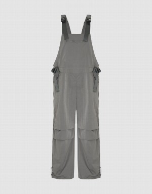 Light Grey Women's Urban Revivo Overall With Front Zipper Pocket Pants | GUF7847CM