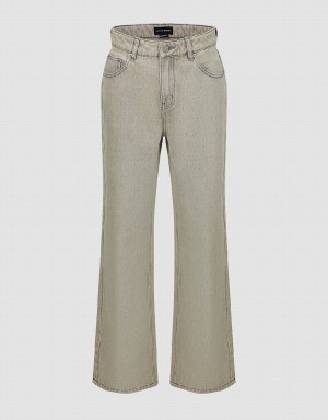 Light Grey Women's Urban Revivo Wide-Leg Jeans | CKX2749SQ