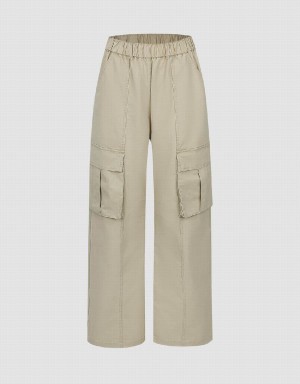 Light Khaki Women's Urban Revivo Loose Jogger Pants | ESY8992LG