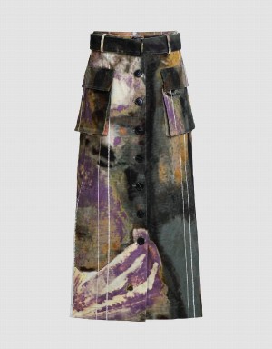 Multicolor Women's Urban Revivo Maxi Printed Straight Skirts | VTW323EJ