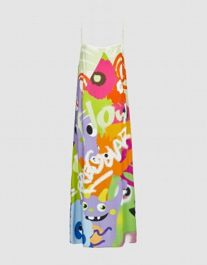 Multicolor Women's Urban Revivo Printed Straight Cami Dress | MTY3414VS