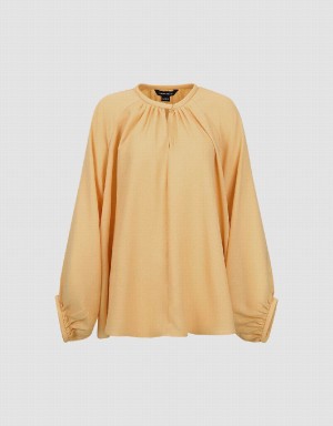 Orange Women's Urban Revivo Raglan Sleeve Crew Neck Overhead Blouse | CDI3255KQ