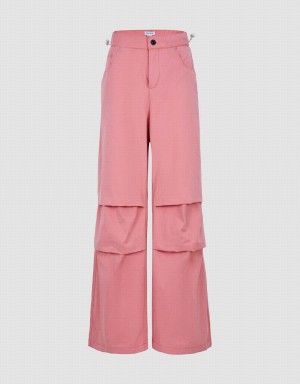 Pink Women's Urban Revivo Loose Jogger Pants | VIZ6054JD