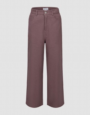 Pink Women's Urban Revivo Wide-Leg Pants | ZMG159VK