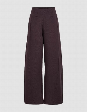 Purple Women's Urban Revivo Knitted Wide-Leg Pants | SWQ9511GE