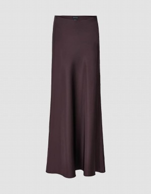 Purple Women's Urban Revivo Midi Straight Skirts | IOD4574JG