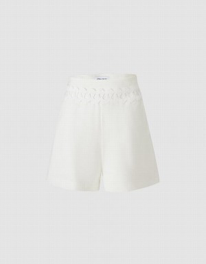 White Women's Urban Revivo Cut Out High Waist Shorts | HRC5261CI