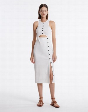 White Women's Urban Revivo Cut Out Knit Dress | NNG708YB