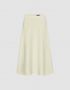 White Women's Urban Revivo Midi Straight Skirts | TAE4178UO