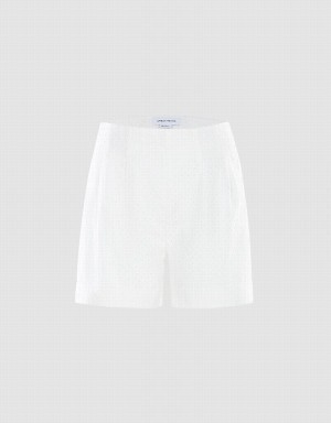 White Women's Urban Revivo Plain Eyelet Shorts | CFC2729XS