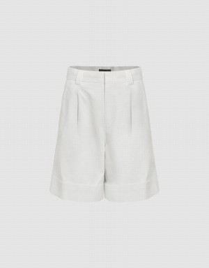 White Women's Urban Revivo Roll Up Hem Shorts | DED2636DH