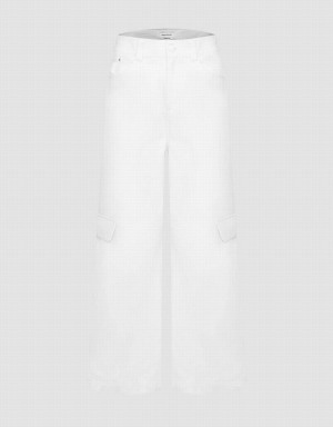 White Women's Urban Revivo Straight Pants | MXH4339JW