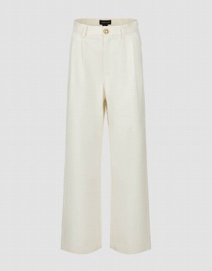 White Women's Urban Revivo Wide-Leg Jeans | LMH4090KU