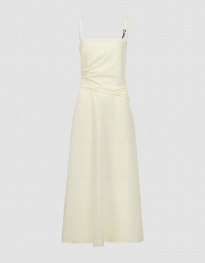 Yellow Women's Urban Revivo Midi A-Line Cami Dress | BZJ336PM