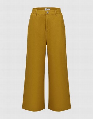 Yellow Women's Urban Revivo Straight Pants | ARF4861HM