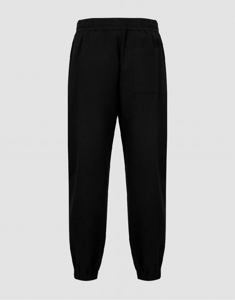 Black Men's Urban Revivo Drawstring Waist Jogger Pants | FFL195AN