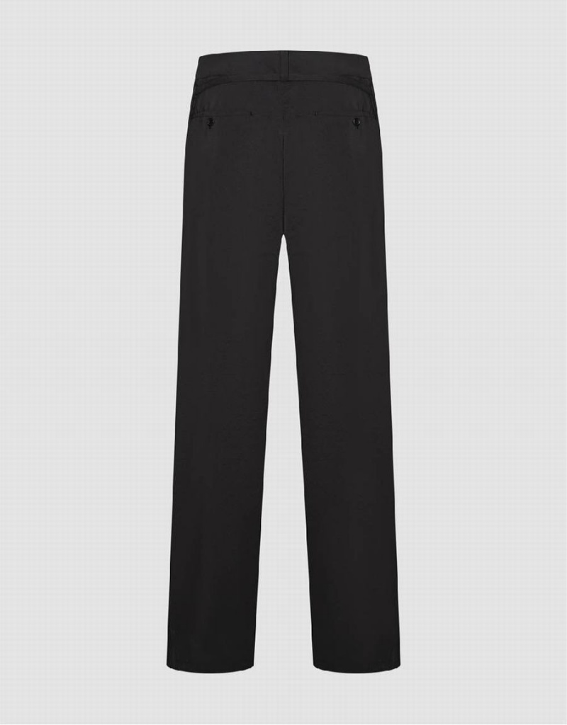 Black Men's Urban Revivo Loose Straight Pants | LLI7624KV