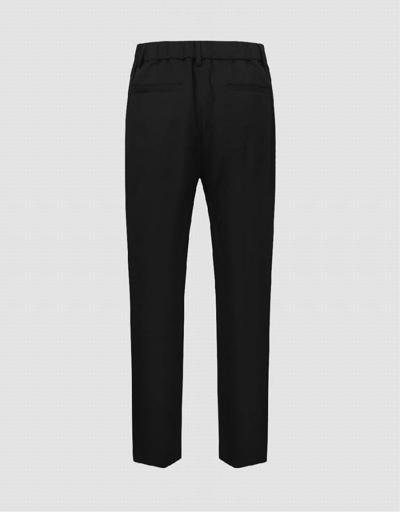 Black Men's Urban Revivo Loose Straight Pants | EBF4967GL