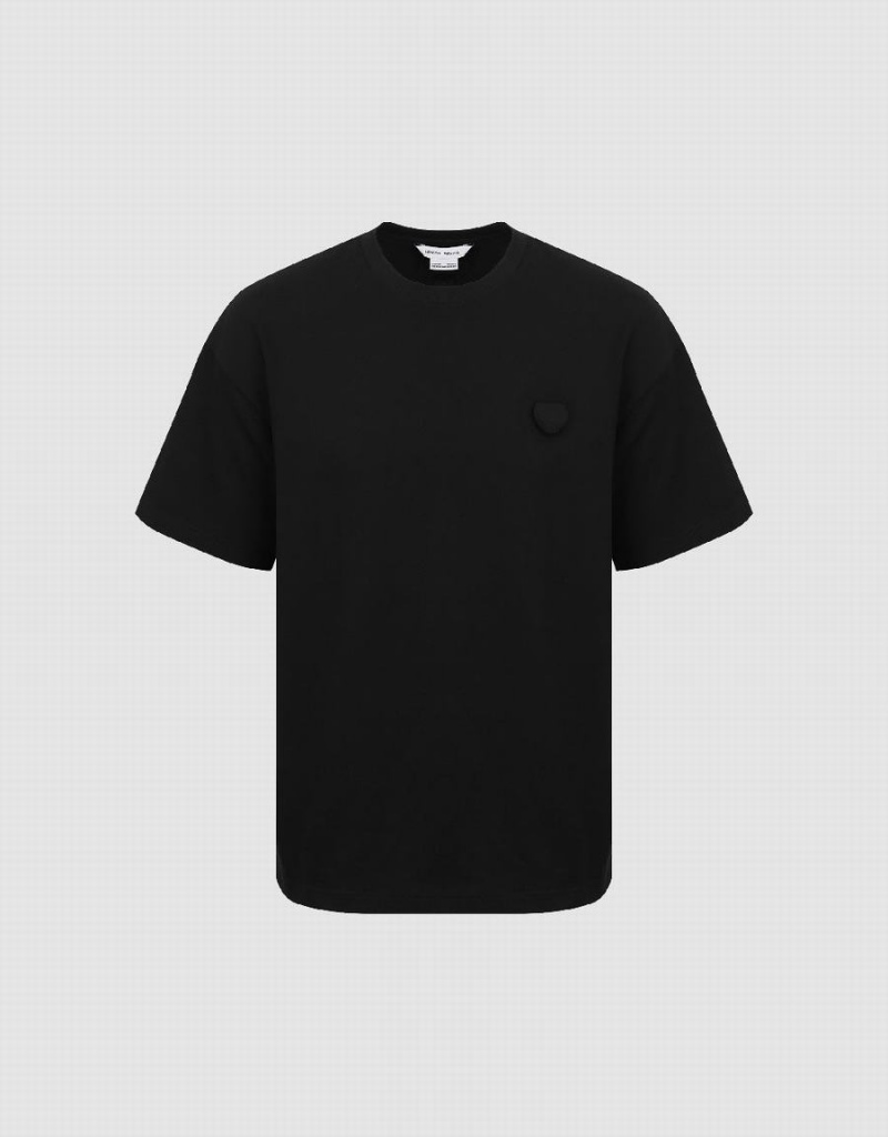 Black Men's Urban Revivo Loose T Shirts | IBI647BM