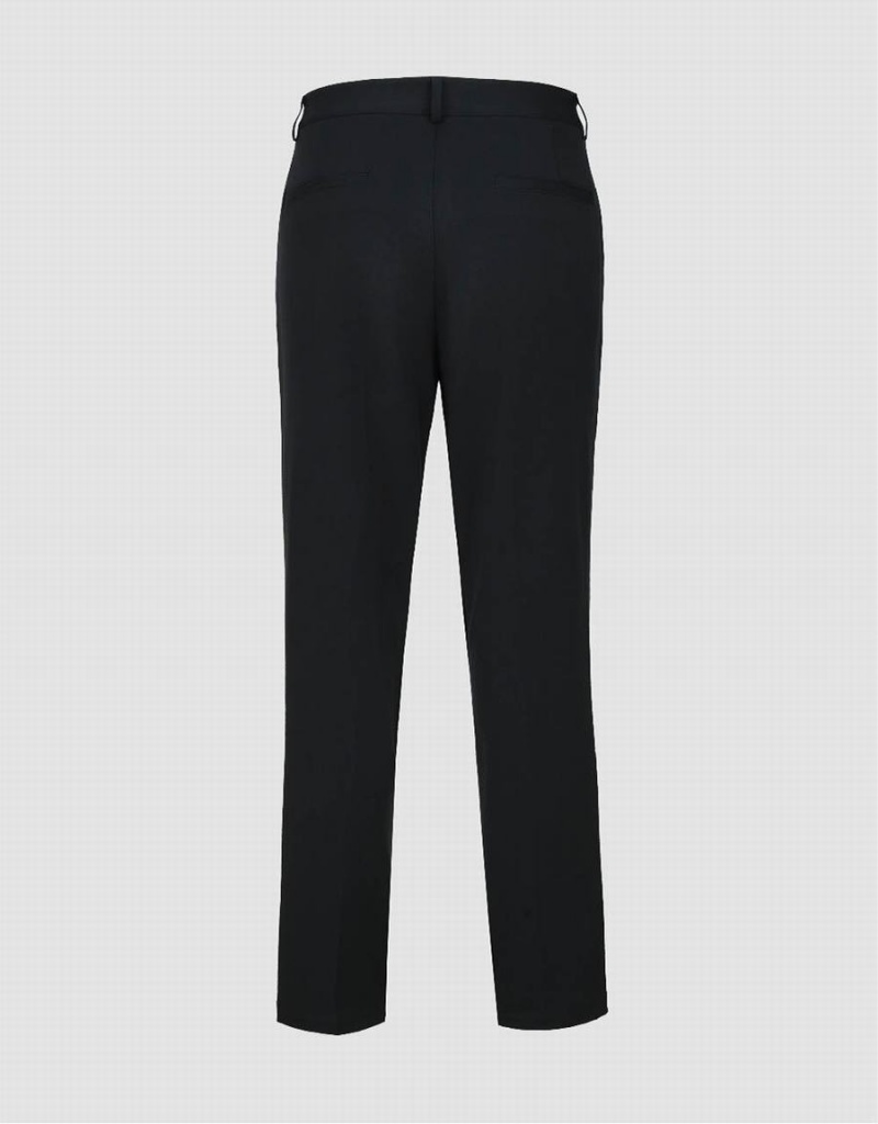 Black Men's Urban Revivo Straight Pants | FNS1226UM