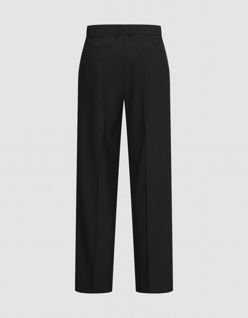 Black Men's Urban Revivo Tailored Carrot Fit Pants | MUL7042VV