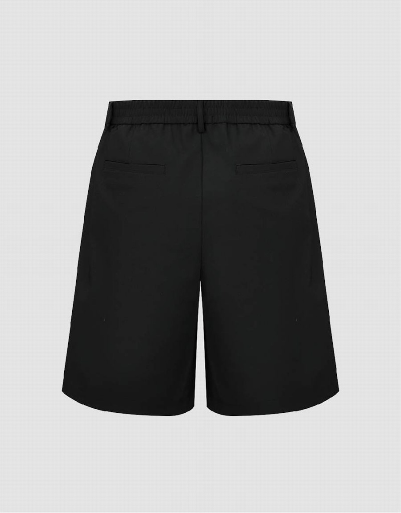 Black Men's Urban Revivo Wide-Leg Loose Shorts | UBG3111ZD