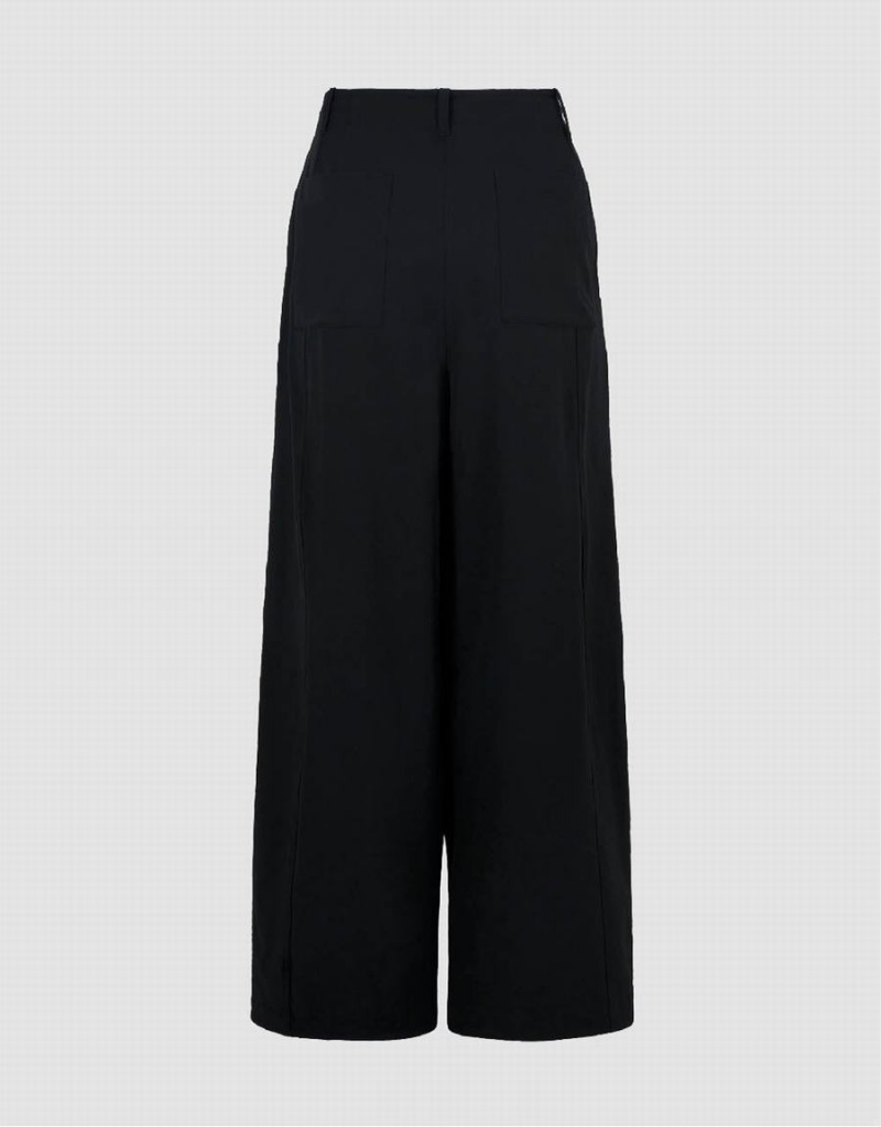 Black Men's Urban Revivo Wide-Leg Pants | BTZ8616ML