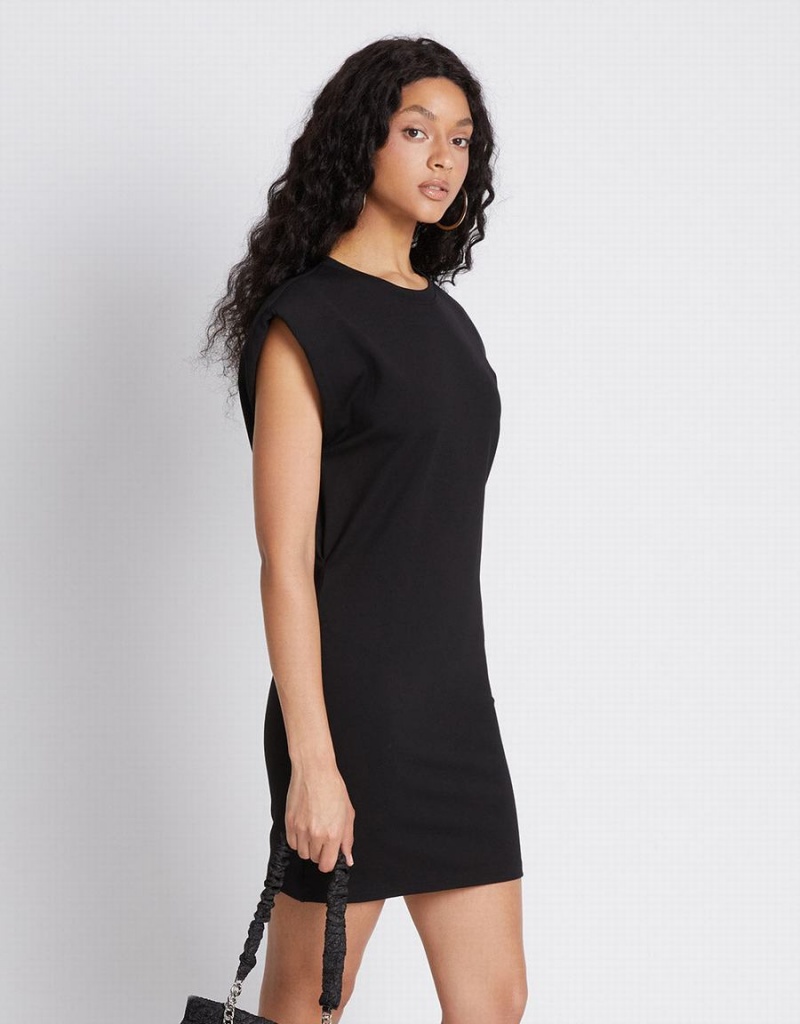 Black Women's Urban Revivo Cut Out Back Sleeveless Dress | FUH7585BN