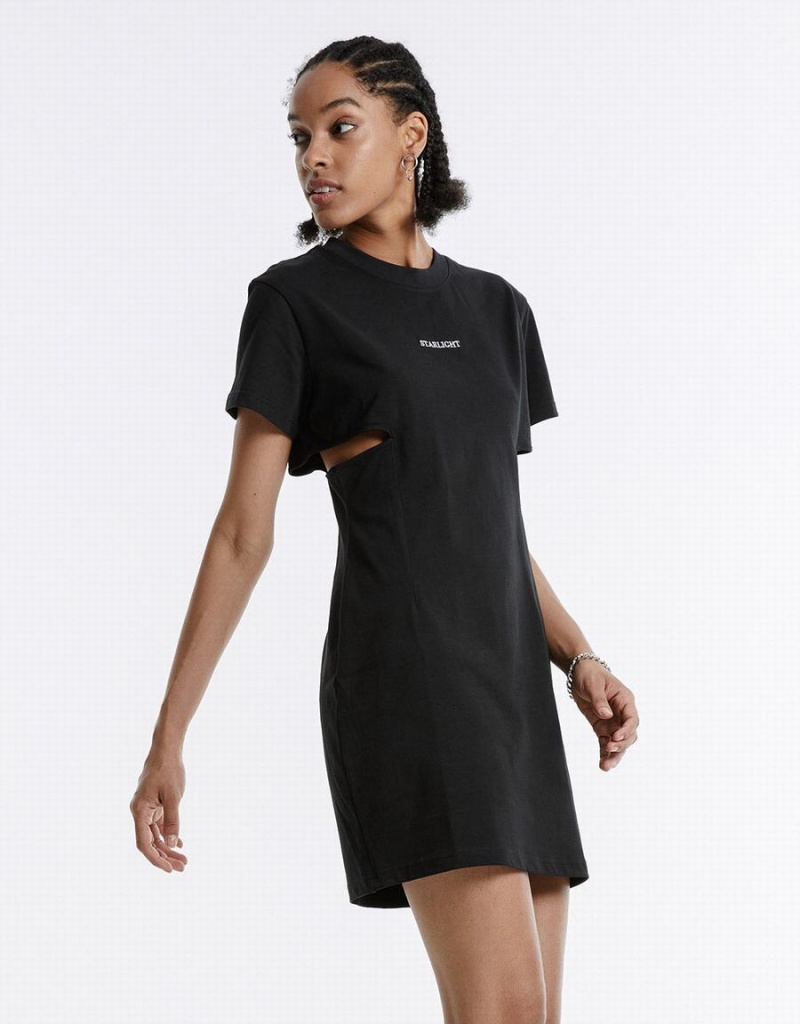 Black Women's Urban Revivo Cut Out Letter Mini Dress | CMU454OO