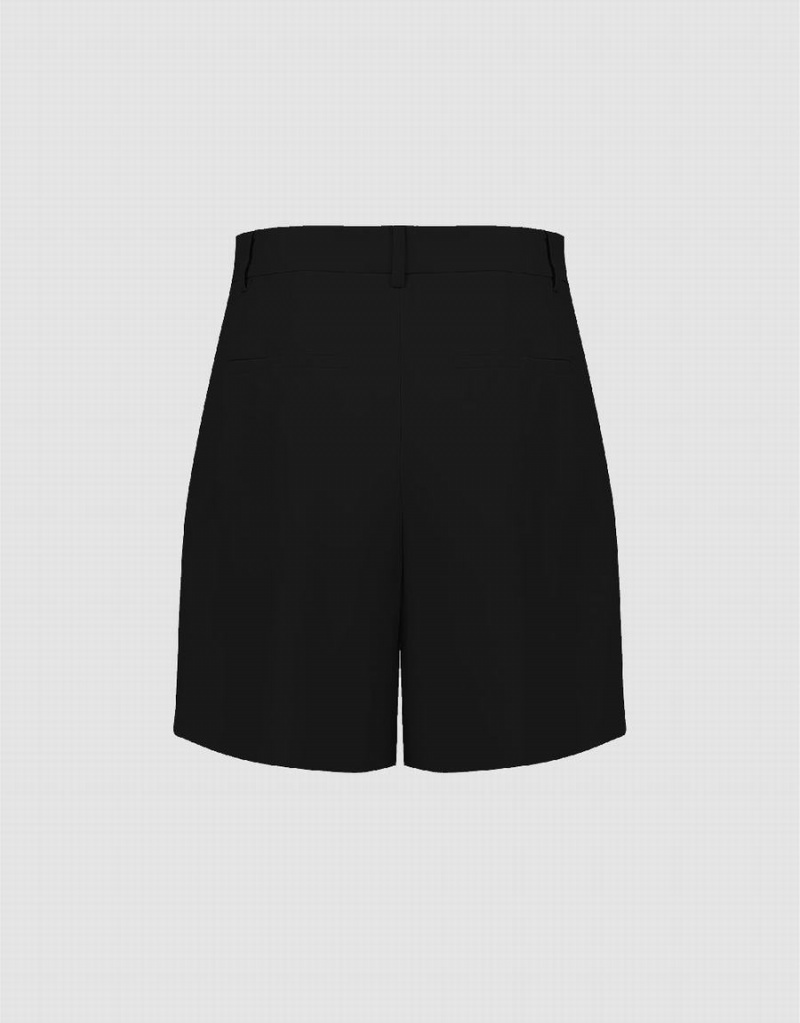 Black Women's Urban Revivo Glamor Regular Shorts | TDO6098SR