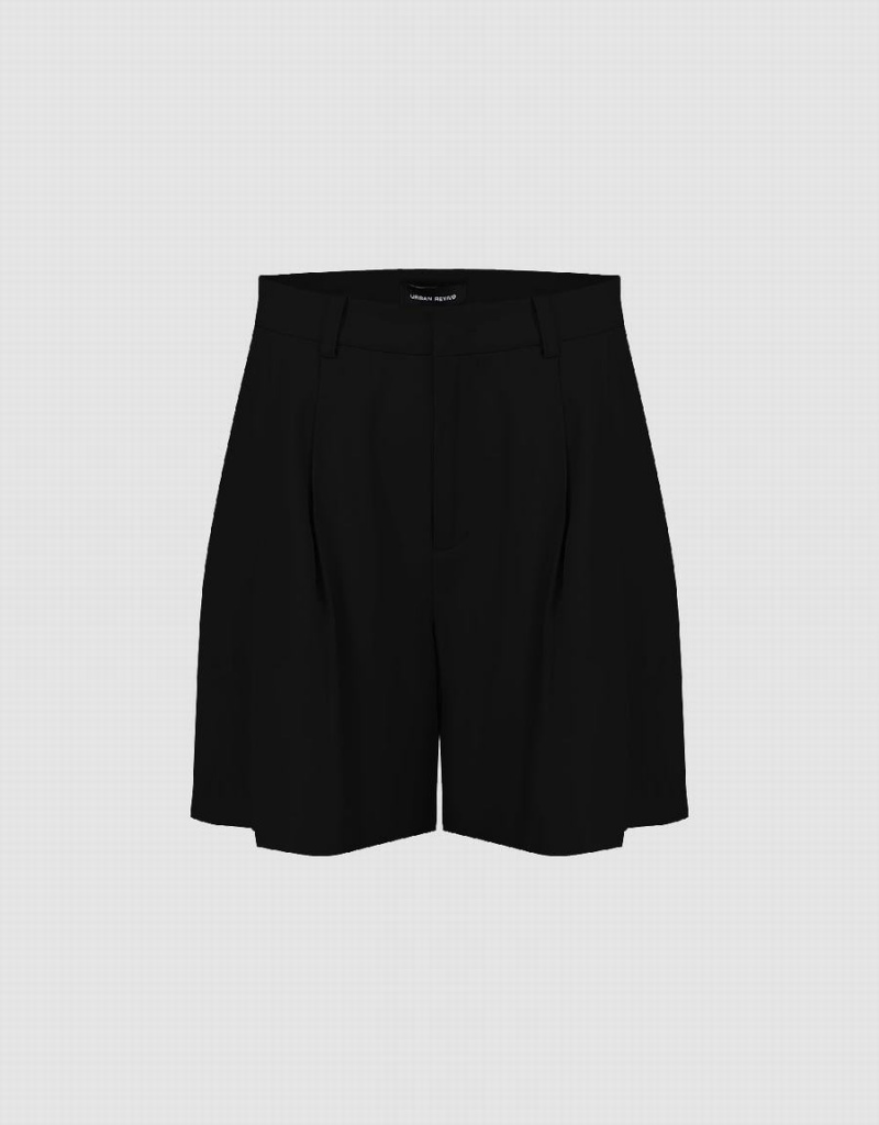 Black Women\'s Urban Revivo Glamor Regular Shorts | TDO6098SR