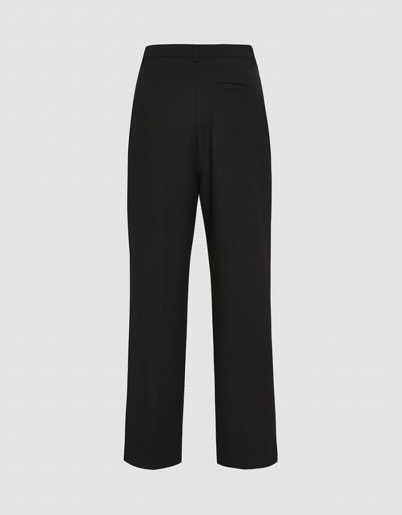 Black Women's Urban Revivo Loose Straight Pants | MSG9271DZ