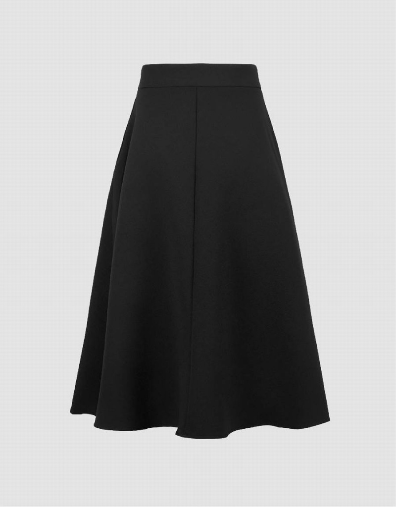 Black Women's Urban Revivo Midi A-Line Skirts | ODJ4354CA