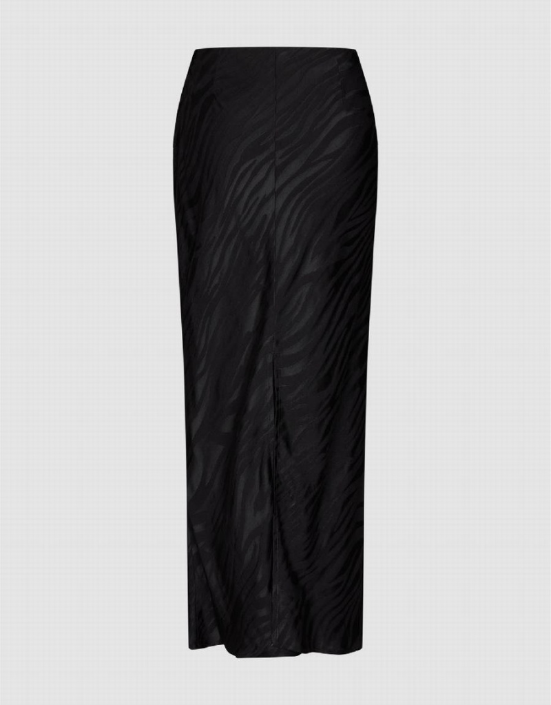 Black Women's Urban Revivo Midi Straight Skirts | CRR1689KD