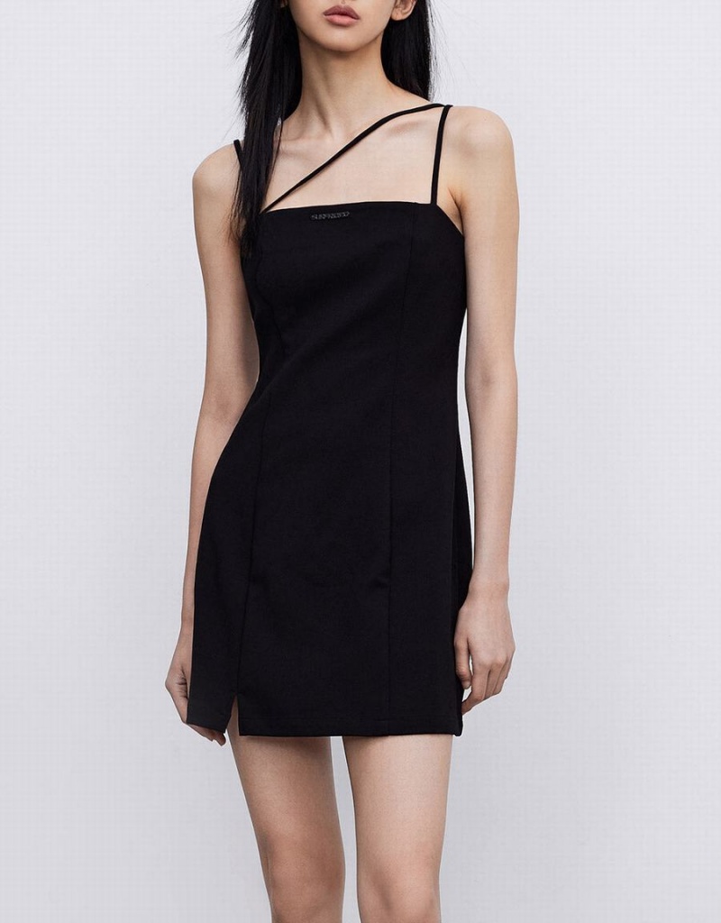 Black Women's Urban Revivo Minimalistic Cami Mini Dress | JYR8714CW