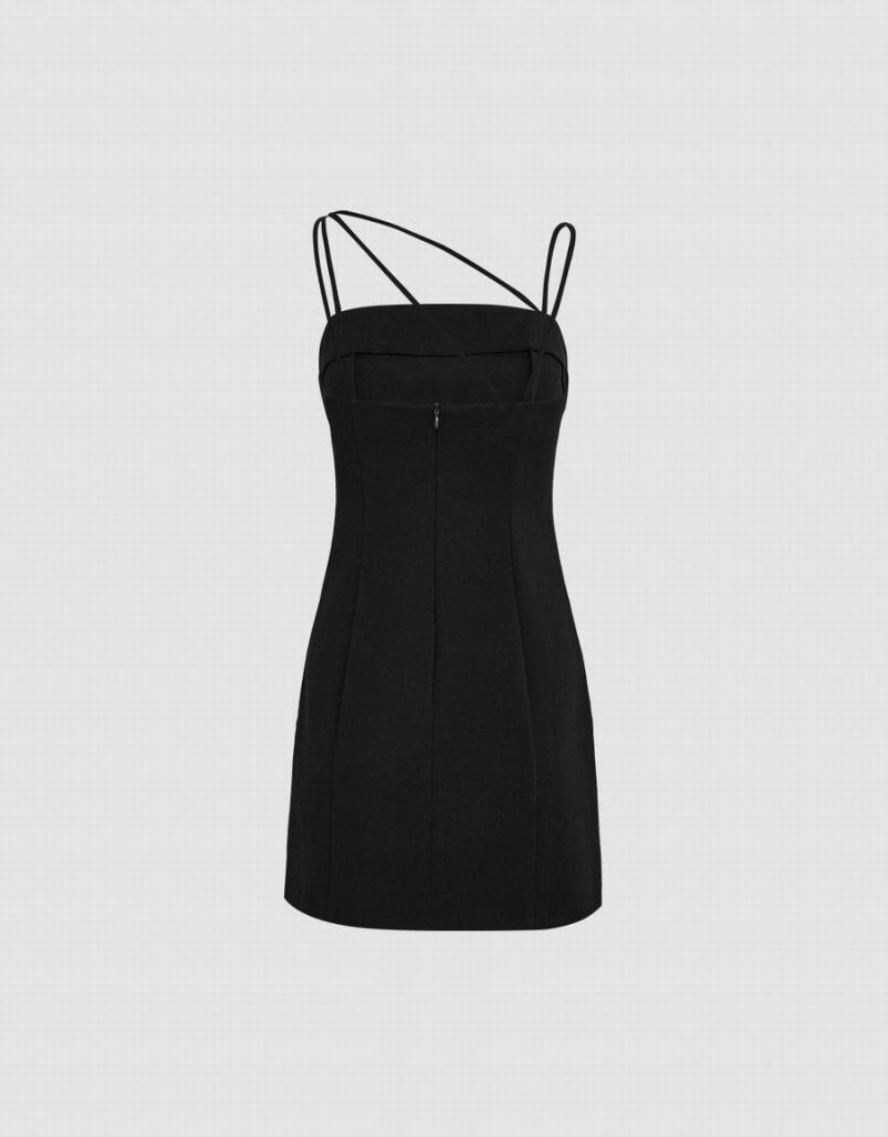 Black Women's Urban Revivo Minimalistic Cami Mini Dress | JYR8714CW