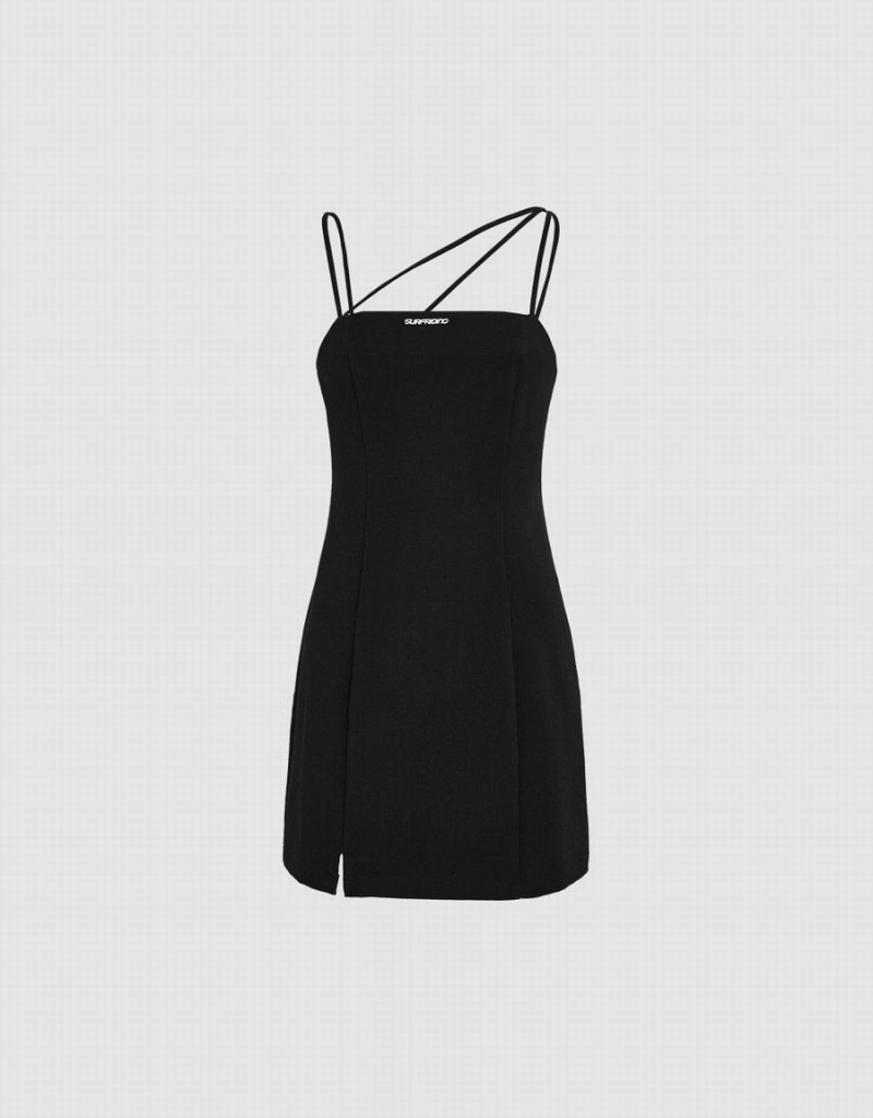 Black Women\'s Urban Revivo Minimalistic Cami Mini Dress | JYR8714CW