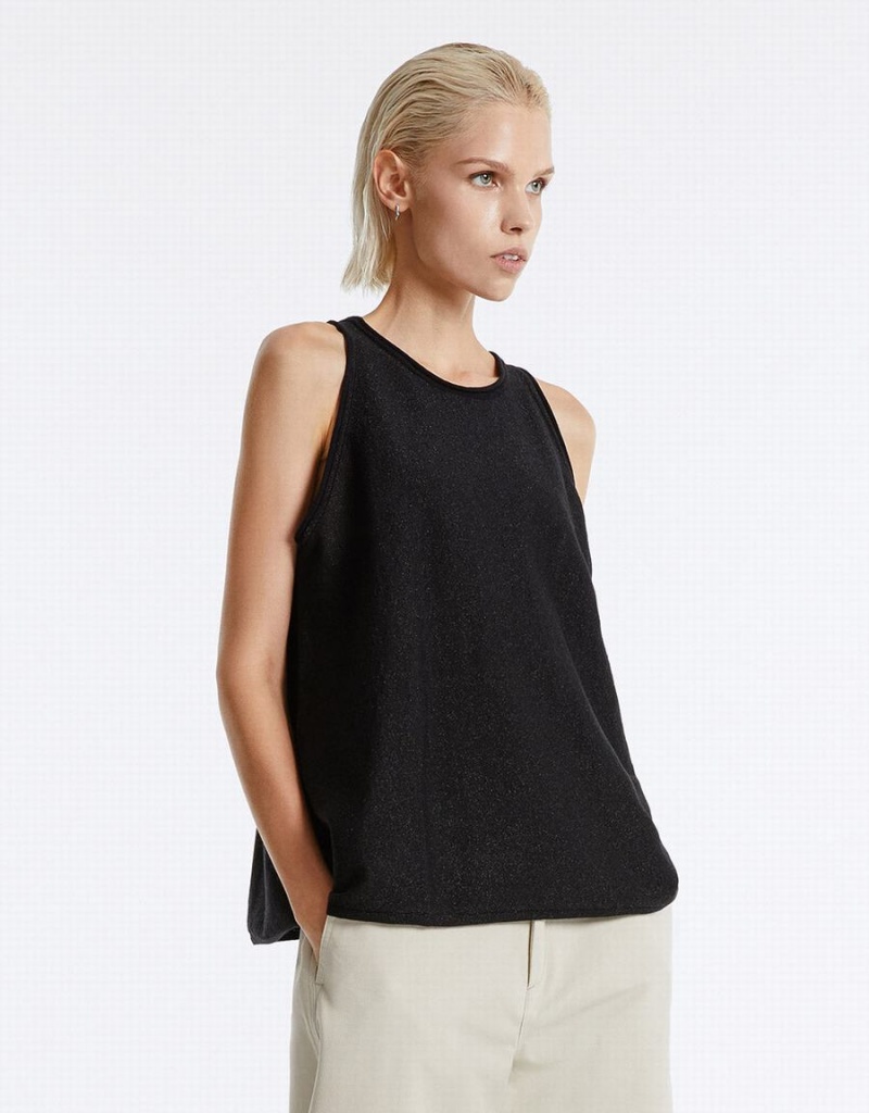 Black Women's Urban Revivo Oversized Tank Top | FOW7763GP