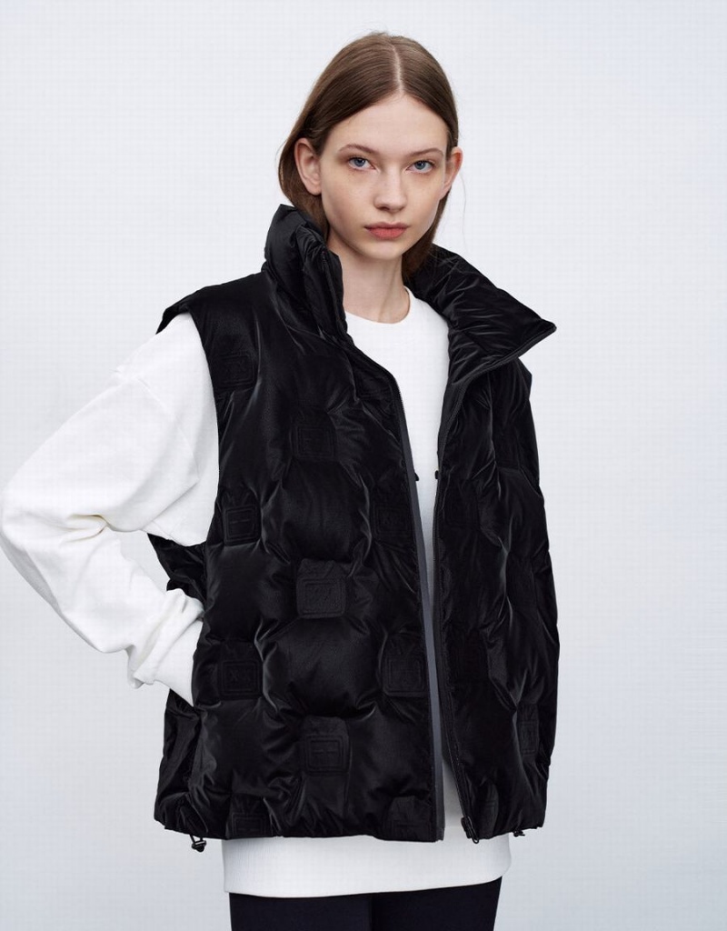 Black Women's Urban Revivo Quilted Down Down Jackets | OBB4597CW