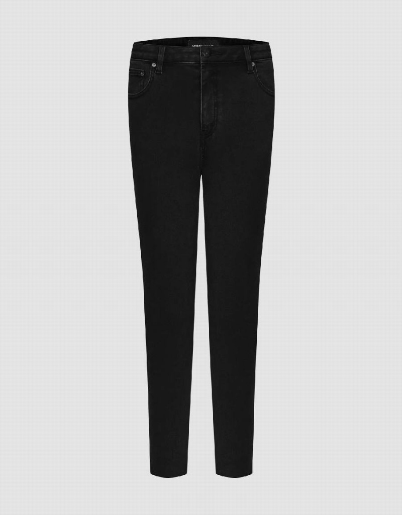 Black Women\'s Urban Revivo Raw Hem Skinny Jeans | PFU747JU