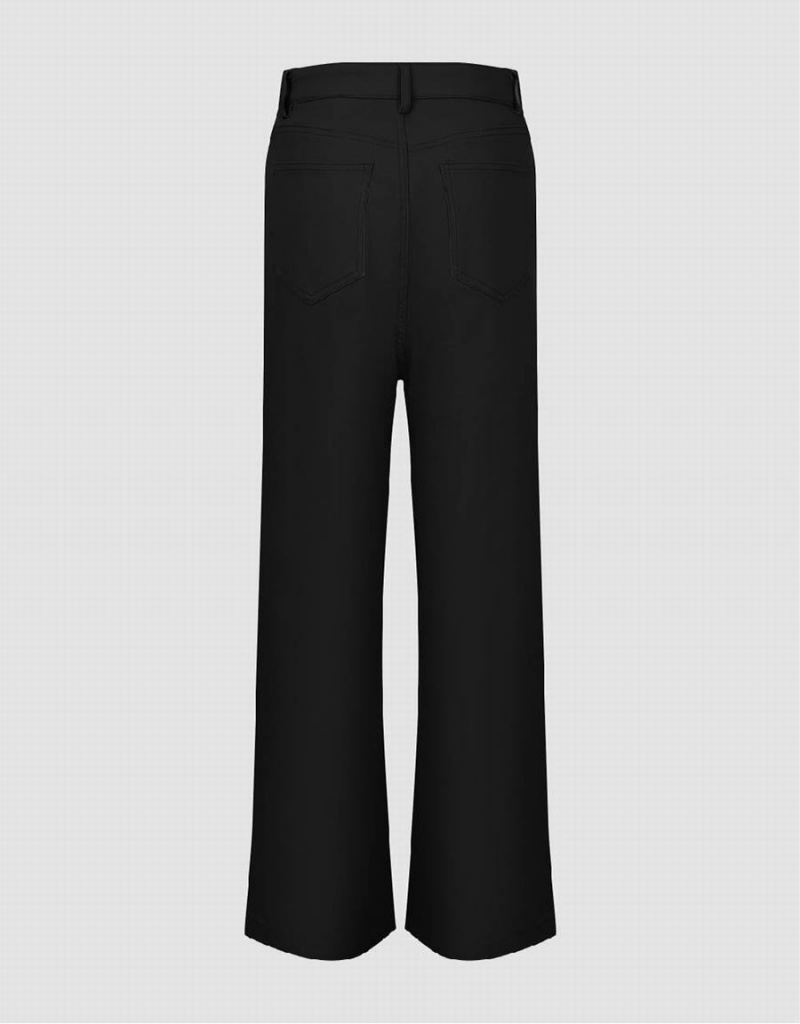 Black Women's Urban Revivo Regular Flare Pants | XJL4459XP