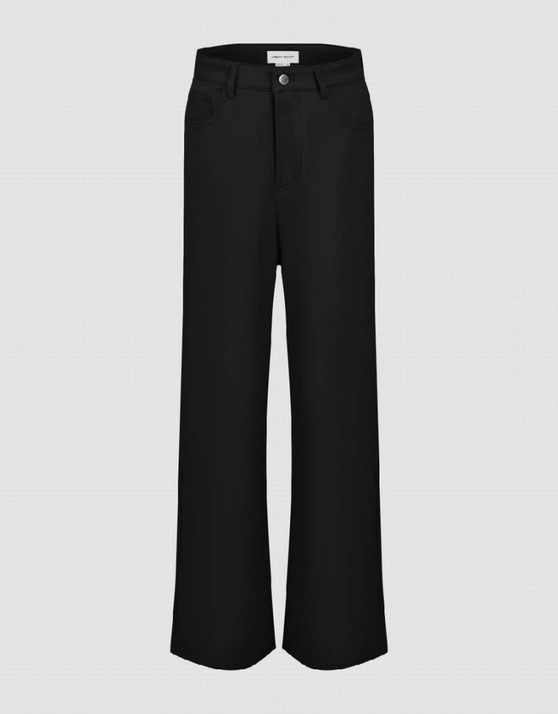 Black Women\'s Urban Revivo Regular Flare Pants | XJL4459XP