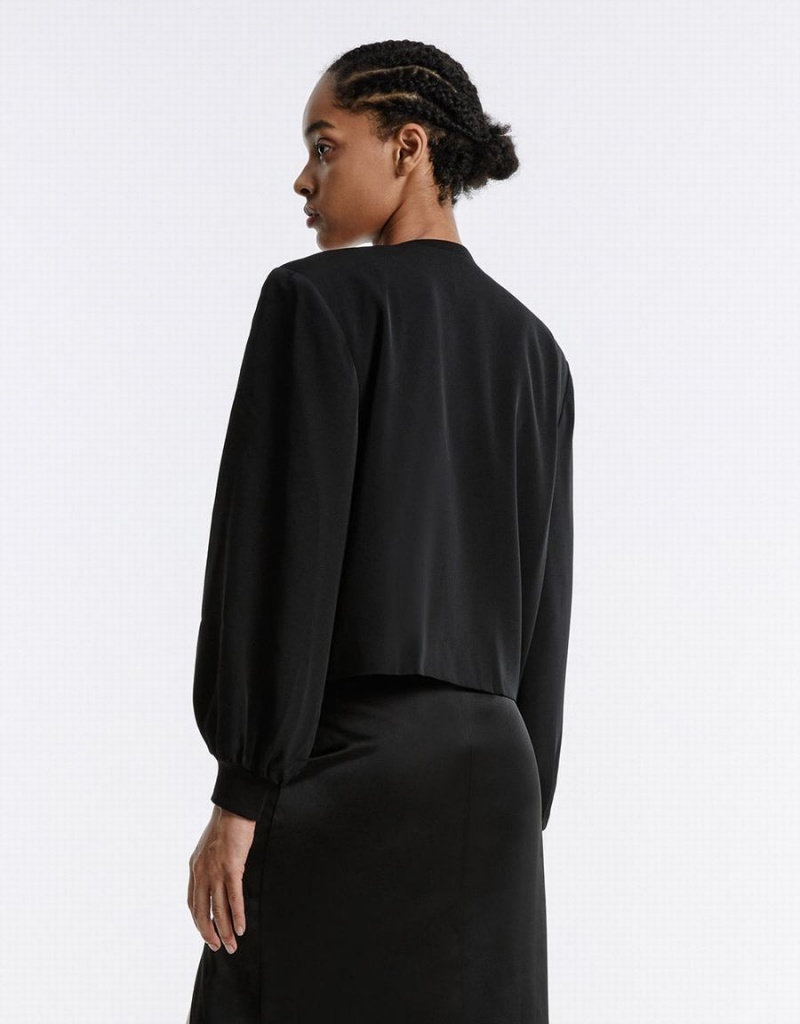 Black Women's Urban Revivo Shoulder Pad Jackets | RCB7265OU