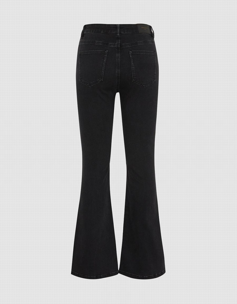 Black Women's Urban Revivo Split Hem Flare Jeans | HXA7762IY